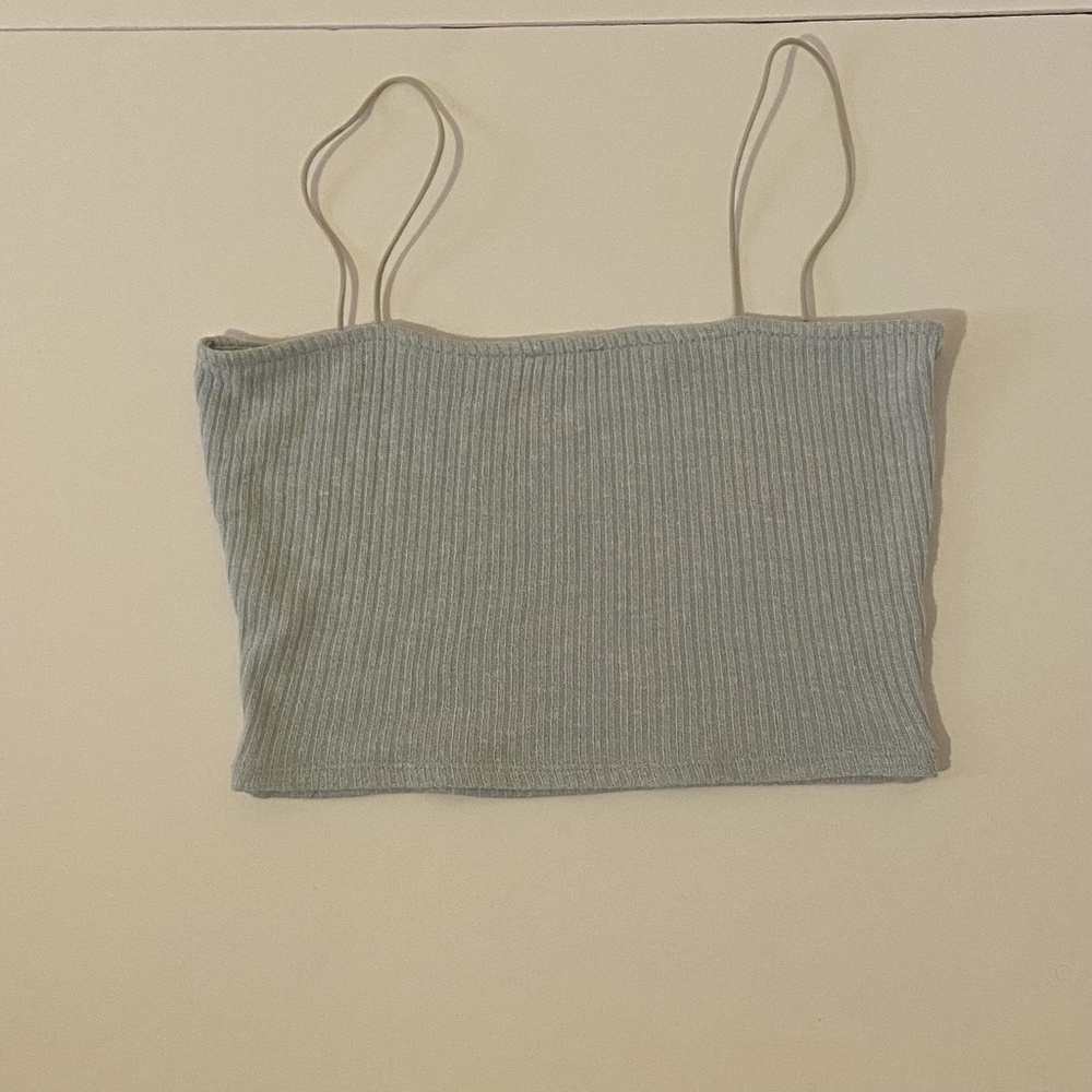 Cropped tank, baby blue, small, garage